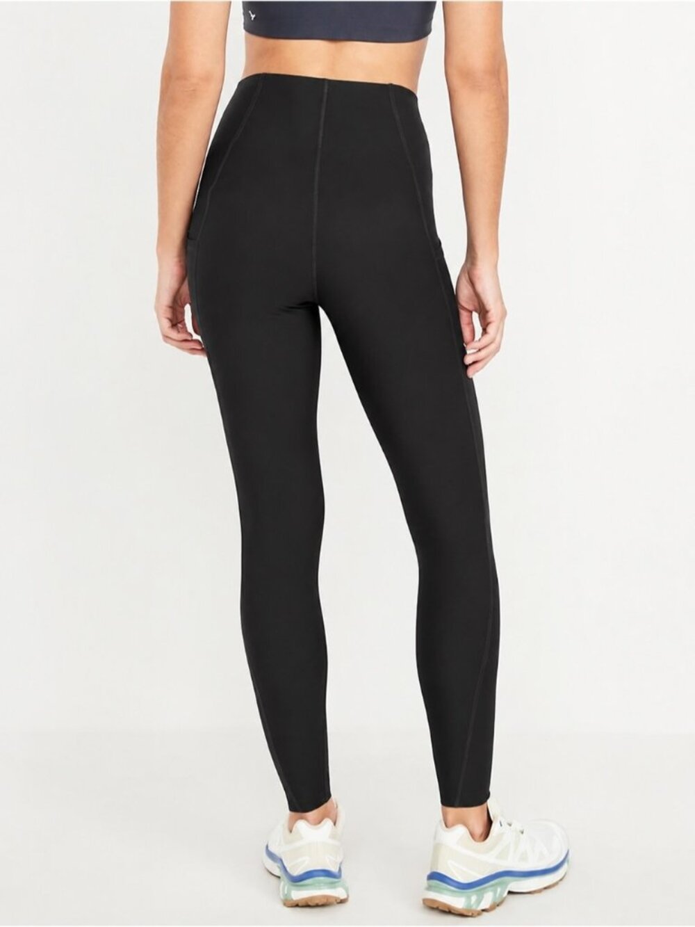 Old Navy Power Sculpt Pocket Leggings High Rise 7/8 Tight Black size small gym